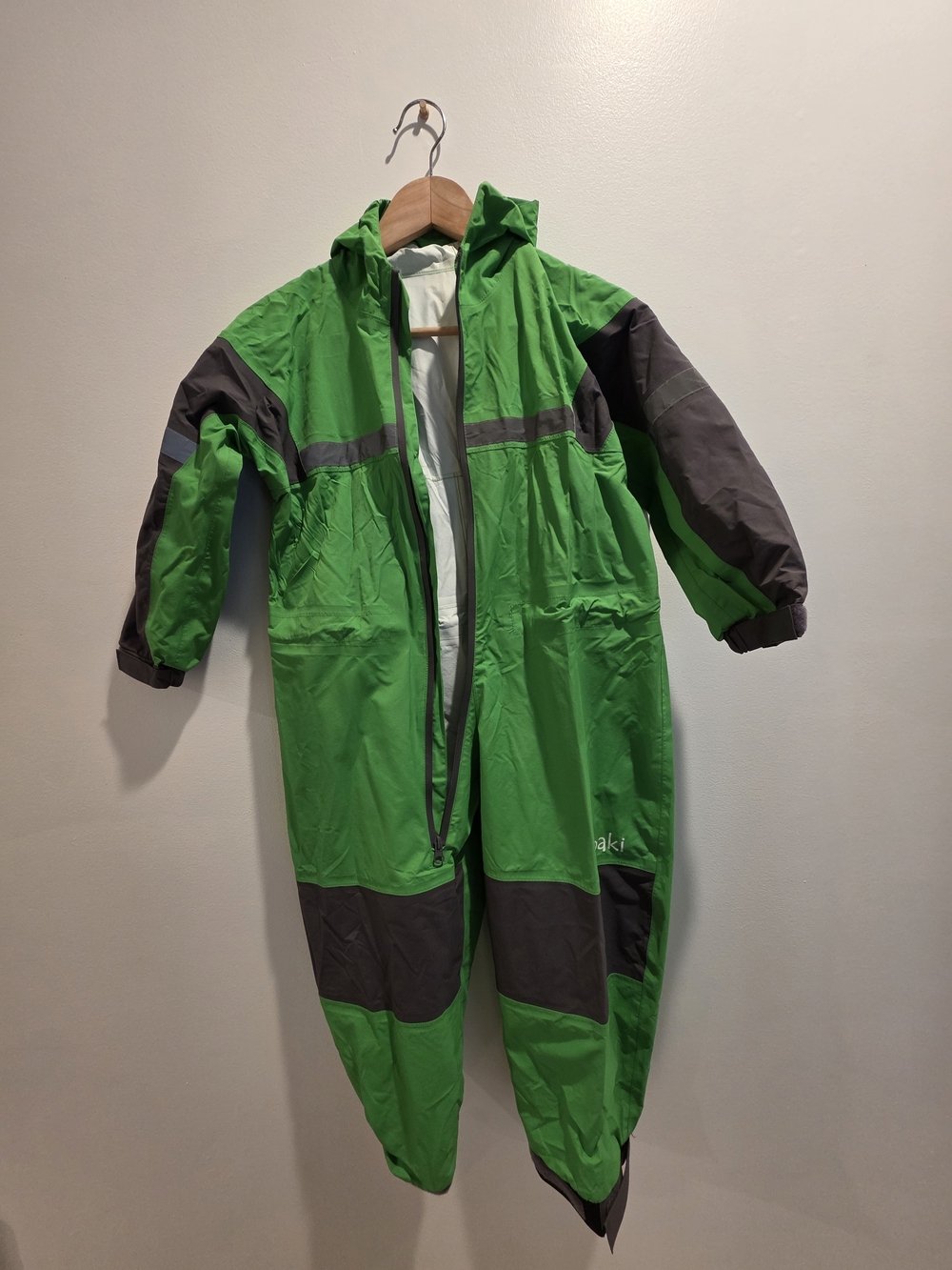 NEW Never Worn, w/o Tags. Kids Waterproof One-Piece Rain Suit - Green